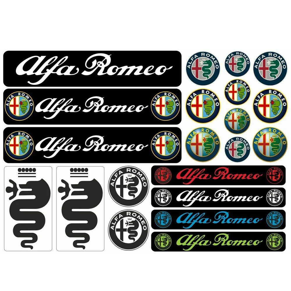 Наклейки для ALFA ROMEO Набор наклеек Vinyl графический логотип Auto 21 Pcs|Наклейки на