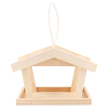 

1Pc Wooden Bird House Birdhouse Bird Nest Hanging Nest Feeder with Rope Bird Feeder Pet Supplies for Home Garden Yard Outdoor