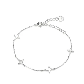 

S925 Sterling Silver Five-Pointed Star Bracelet for Women