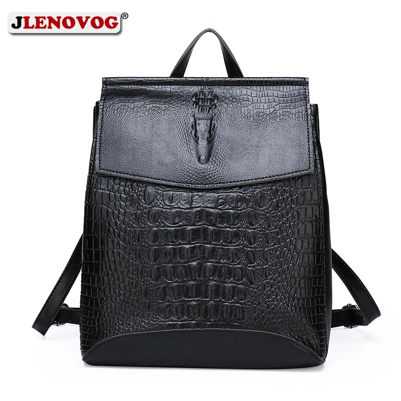 

Crocodile leather luxury Designer Backpack Women 2019 Anti Theft Rucksack Female Famous Brand Small Vintage Shoulder Travel Bags