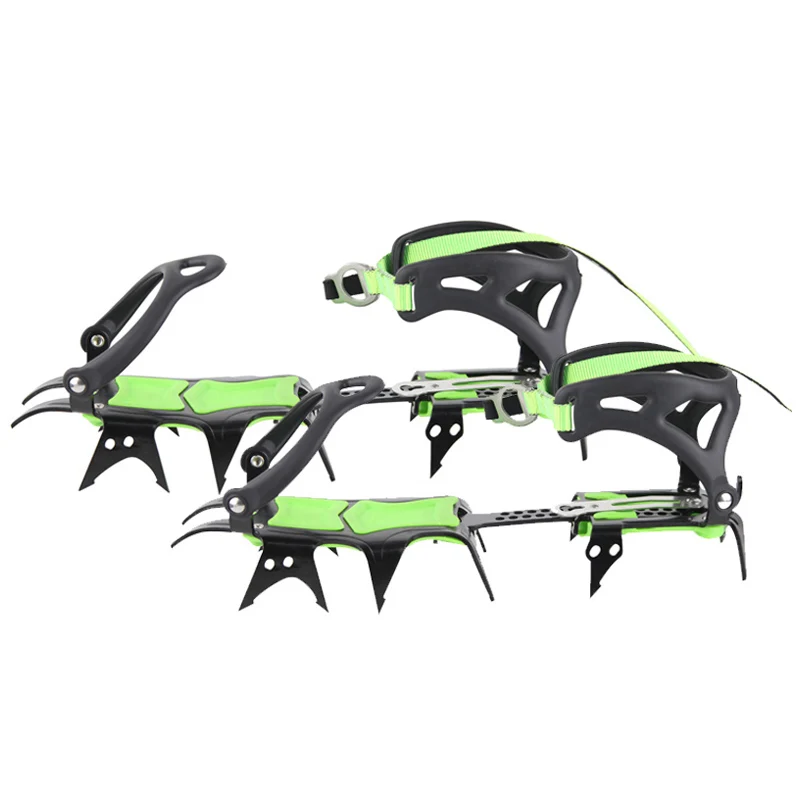 

Fourteen Teeth Long Bundled Crampons Professional Stainless Steel Ice Gripper Hiking Climbing Equipment Travel Kits