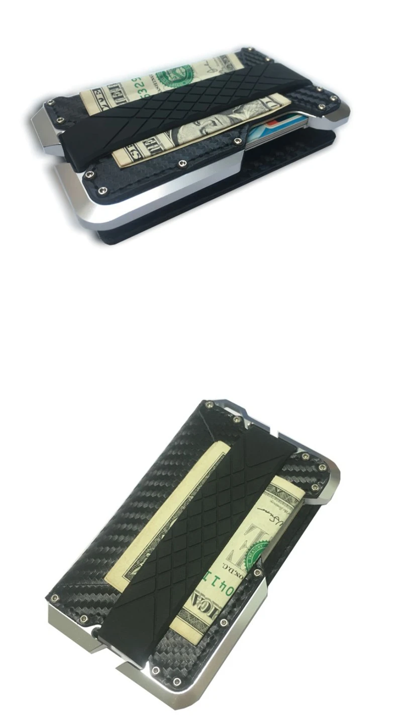 Винтажный Многофункциональный RFID кошелек из натуральной кожи, алюминиевый передний карман, минималистичный держатель для карт, тактическое армейское оборудование для вентиляторов