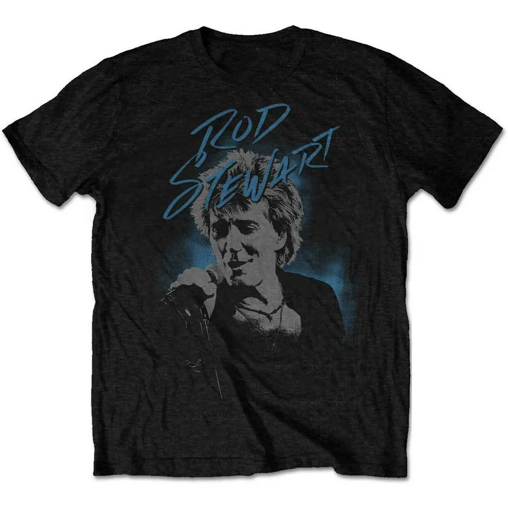 Rod Stewart Mic Pose Rock Official Tee T-Shirt Mens Unisex Cotton Streetwear Funny Shirt |