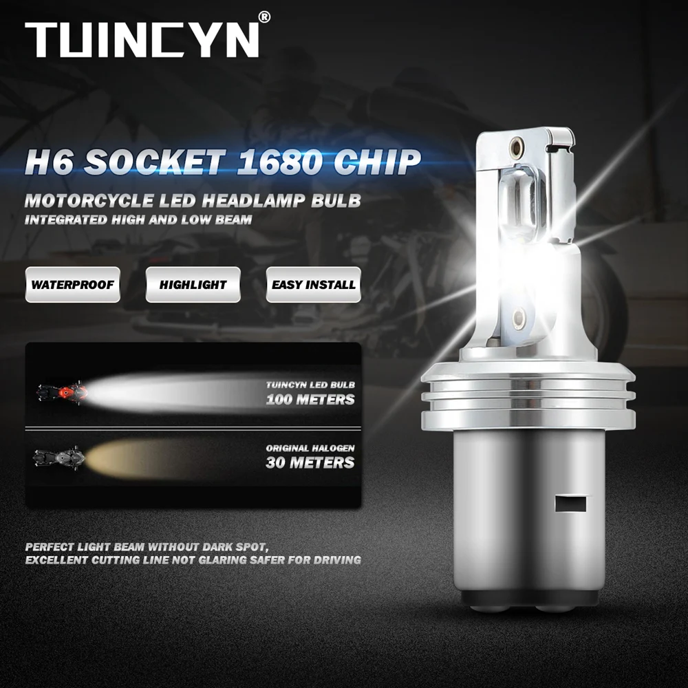 1 шт. BA20D H6 светодиодный светильник лампа Hi/Lo луч супер яркий автомобильный