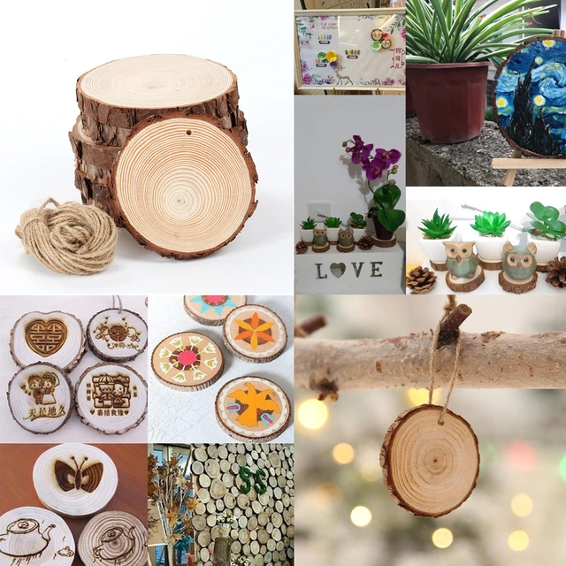 10pcs/lot 5-7cm Round Wooden Board DIY Handmade Scrapbooking Craft Natural  Wood Plank wood block Home Wedding Decoration - AliExpress