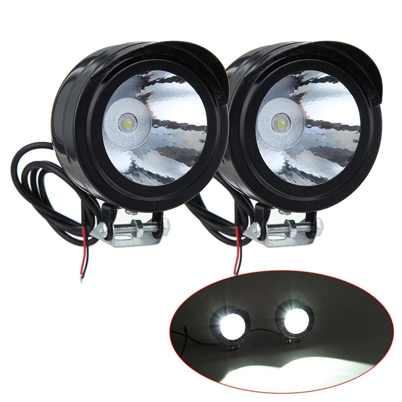 

2x Mini size Electric Motorcycle antinieble LED Headlight 6W 6000K Motorbike Spotlight Driving Fog Lamp Spot Head Light