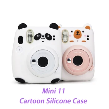 

Cartoons Bear Panda Shape Soft Silicone Protective Case Scratch Proof Anti-Drop For Instax Mini 11 Camera