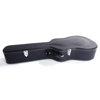

41" Folk Guitar Hardshell Carrying Case Fits Most Acoustic Guitars Microgroove Acoustic Arched Black