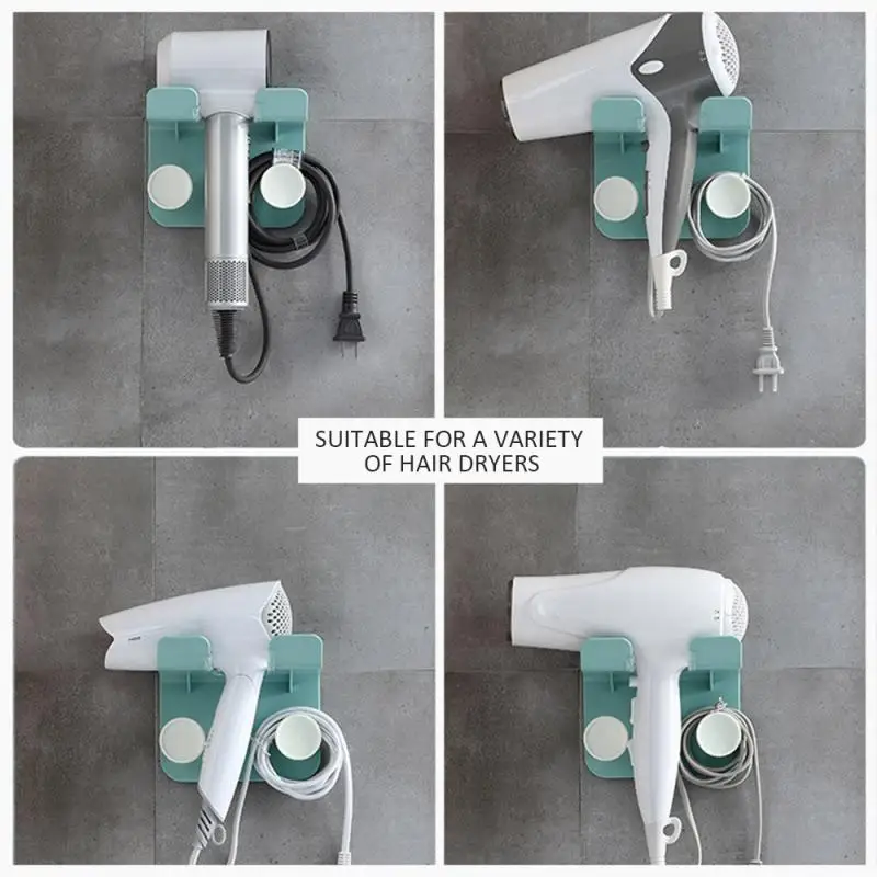 Innovative Multi-purpose Wall Mounted Hair Dryer Rack ABS Bathroom Shelf Storage Hairdryer Holder