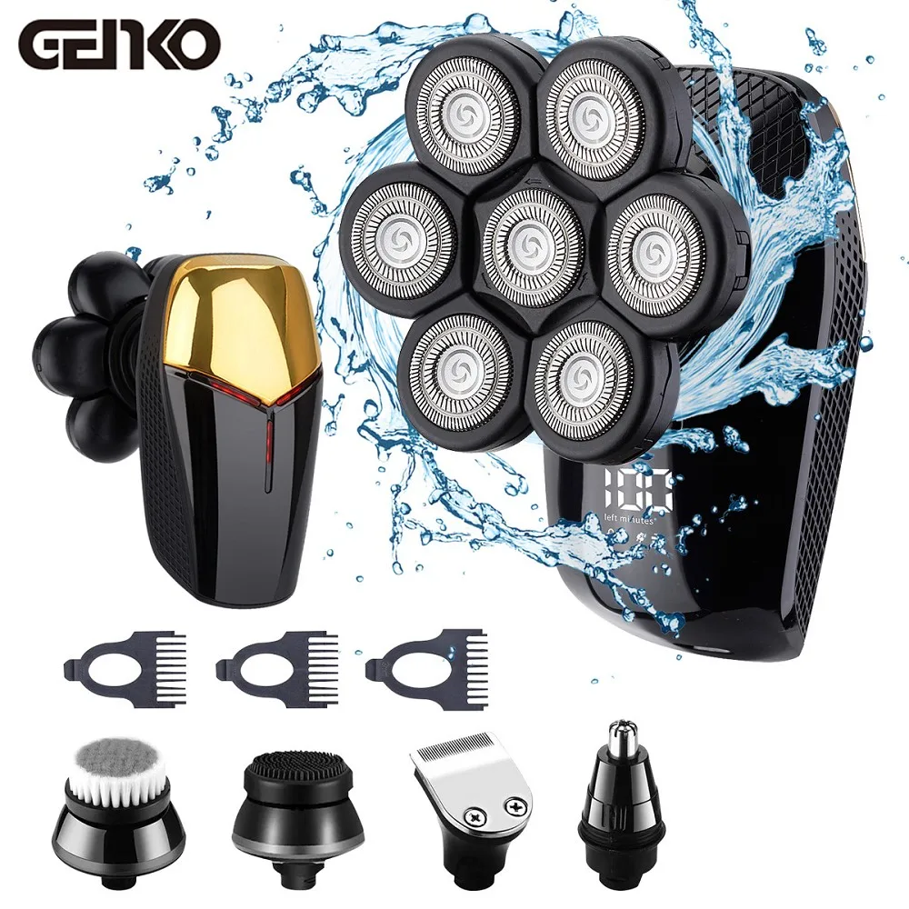 GENKO Shaver For Men 7D Independently 7 Cutter Floating Head Waterproof Electric Razor Wet And Dry Trimmer For Man electric shaver electric razor