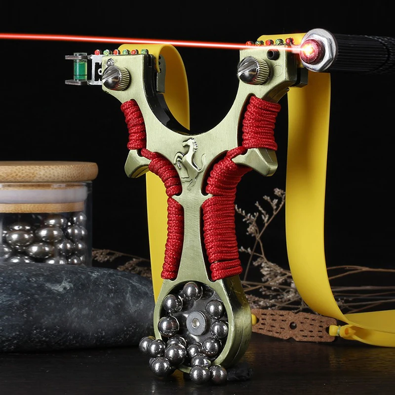 Takeaim Hunting Slingshot Laser Red Line Flat Leather Slingshot