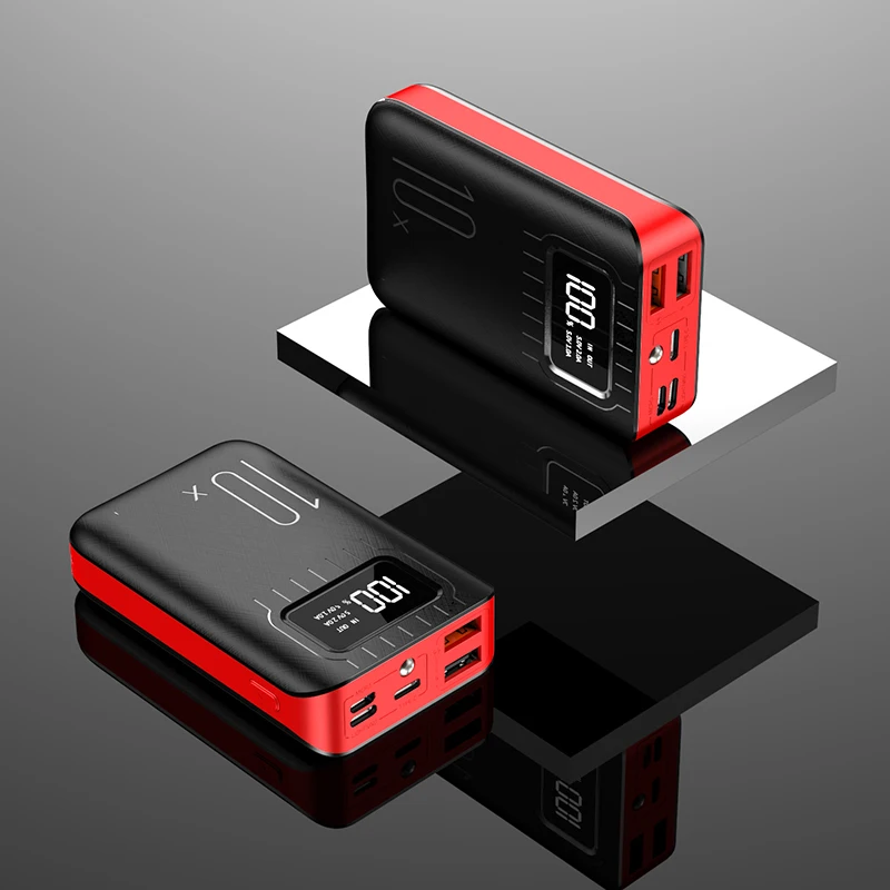 Мини внешний аккумулятор, водонепроницаемый, портативный, 30000 мА/ч, для всех Xiaomi, смартфон, батарея, внешний аккумулятор, быстрая зарядка, внешний аккумулятор, светодиодный - Color: Red