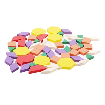 

60pcs Colorful Wooden Tangram Brain Teaser Puzzle Toys Tetris Game Preschool Magination Intellectual Educational Kid Toy New