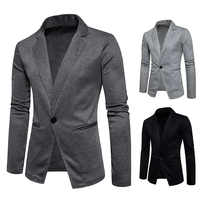 Coat Men's Spring and Autumn Fashion Men's Wear One Buckle Leisure Small Suit Solid Color Jacket Mens Suits Blazers Blazer Man