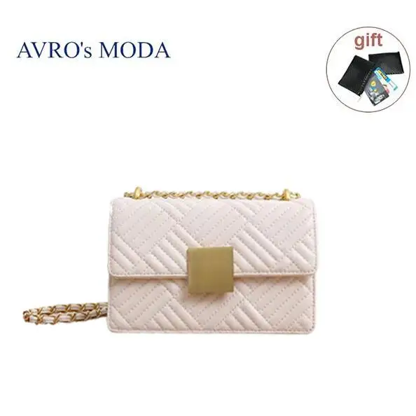 AVRO's MODA брендовая сумка женская натуральная кожа сумки женские Крошечные сумочки через плечо квадратные сумки-мессенджеры - Цвет: white