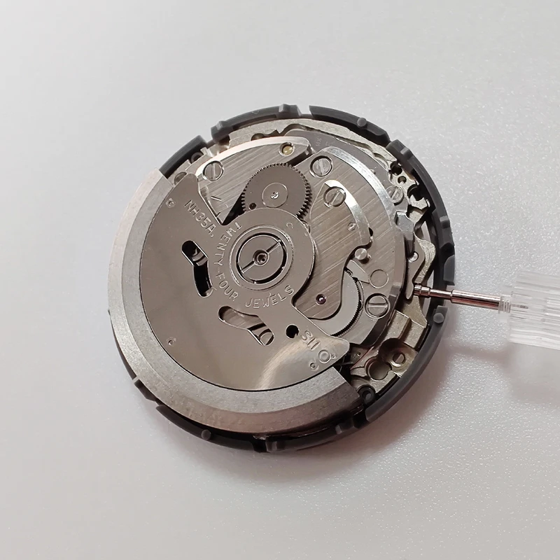 NH35 Black Date Wheel Disc Automatic Movement With Stem Date at 3 Automatic mechanical movement watch accessories Components