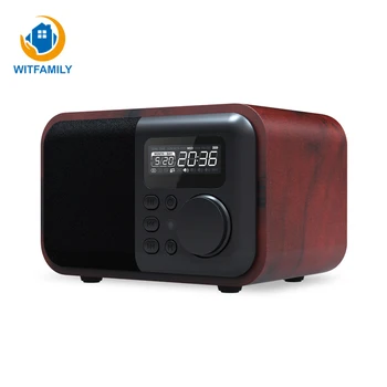 

Wooden Multimedia Mini Alarm Clock Factory Direct Sales New Furniture Small Sound Subwoofer Bluetooth Speakers Plug-in Radio