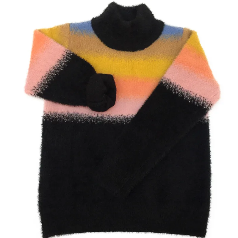 Luxurious Plush Sweater Girl Autumn Winter Thick Velvet Teenager Tops Colorful School Kids Pullover Sweater Skirt Clothes Sets