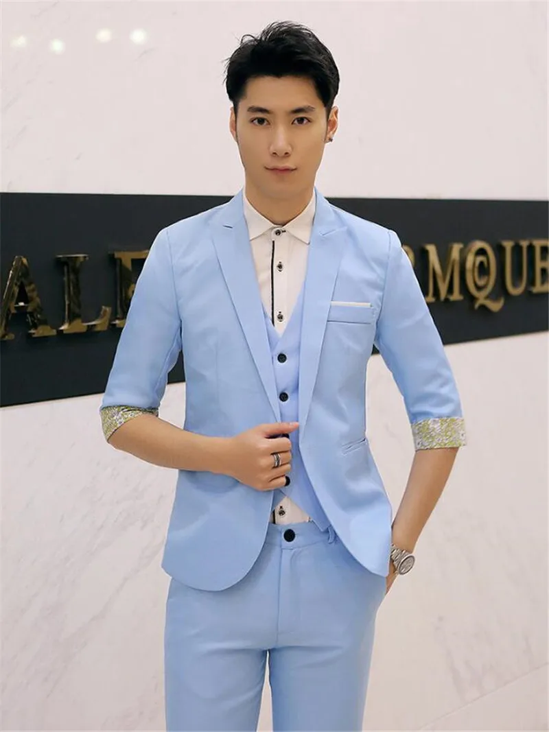 

Luxury men's casual Asian version of the short-sleeved men's summer men's five-sleeved men's men
