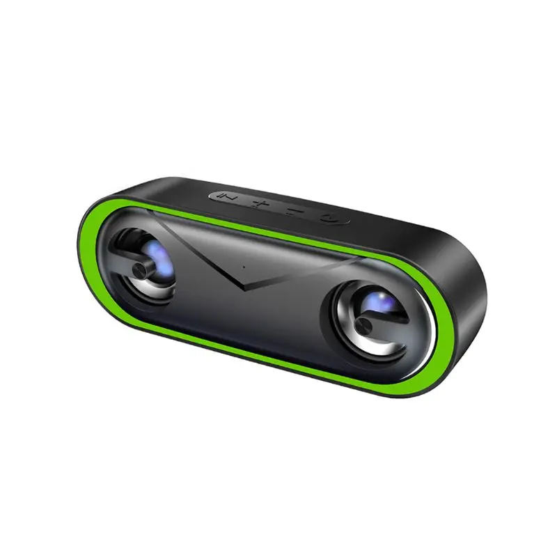Bluetooth динамик беспроводной стерео Бас Hifi динамик Поддержка TF карта USB светодиодный светильник - Цвет: Green