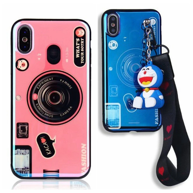 Phone Cover for Xiaomi Redmi Note10 8 7 6 5 4 K20 Pro 8A 7A 6A 5A 4A 4X 5Plus Blu-ray Plated Camera with Lanyard |