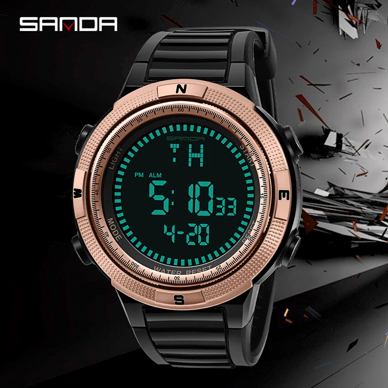 Nieuwe SANDA Merk Mannen светодиодный Digitale Militaire Horloge Dive swim Sport Horloges модный уличный horlogs Klok erkek kol saati