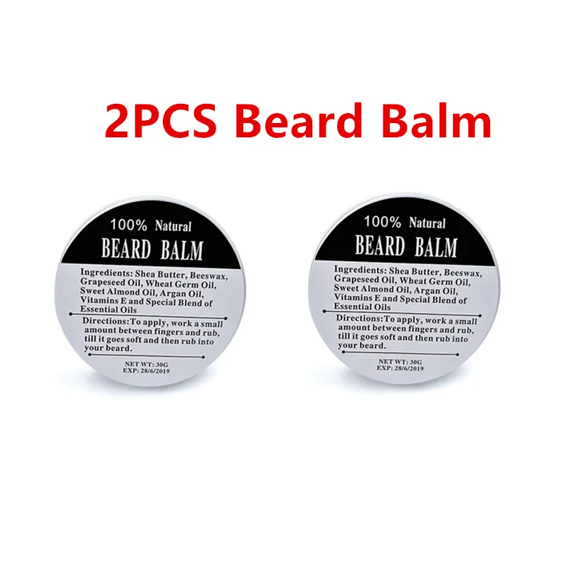 2 шт лучший бальзам для бороды натуральный бальзам для ухода за бородой для ухода за усами и выращивания бороды - Цвет: 2BeardBalm