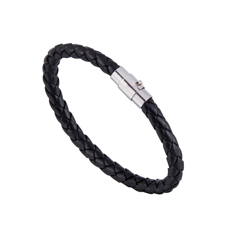 Новинка 2019 модный мужской черный кожаный браслет браслеты дружбы мужские в стиле
