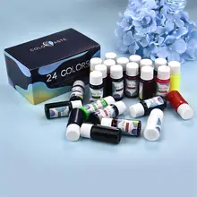 24 renkler/Set UV epoksi difüzyon reçine Pigment alkol mürekkep sıvı renklendirici boya mürekkep difüzyon reçine takı yapımı