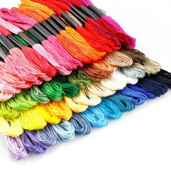 

New 150/100pcs Random Color embroidery DIY Silk Line Threads Similar Thread Floss Skein Cross Stitch Thread hot