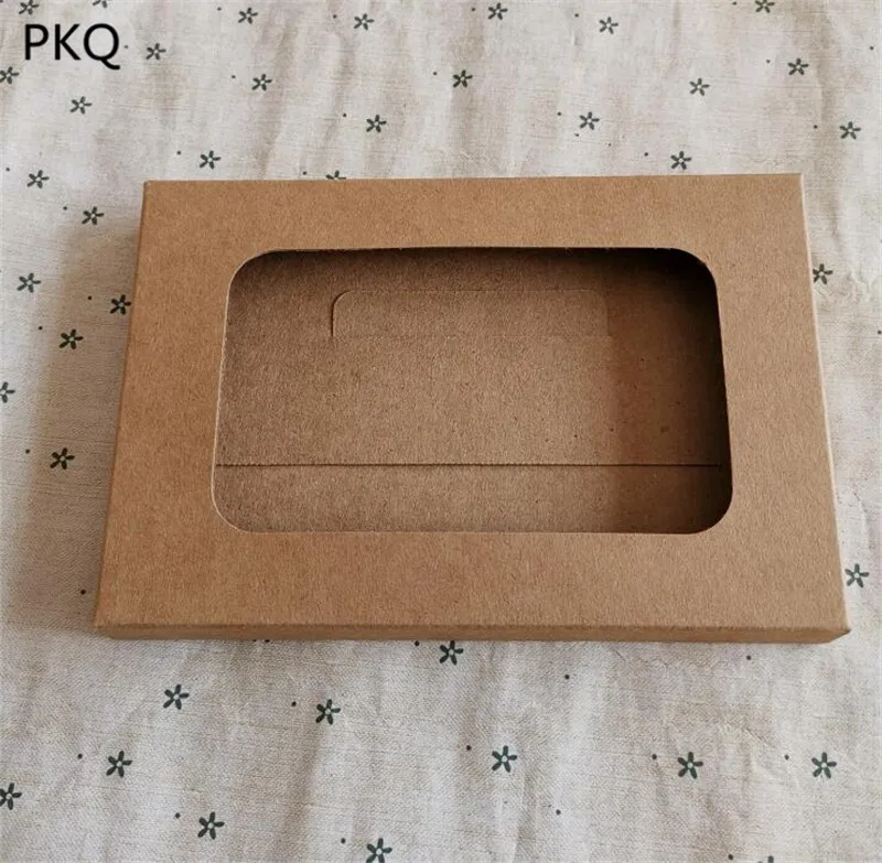 5 шт/лот коричневая крафт-бумажная коробка самодельный Конверт Ретро открытка коробка с окном поздравительная открытка фото упаковочная коробка 2 размера