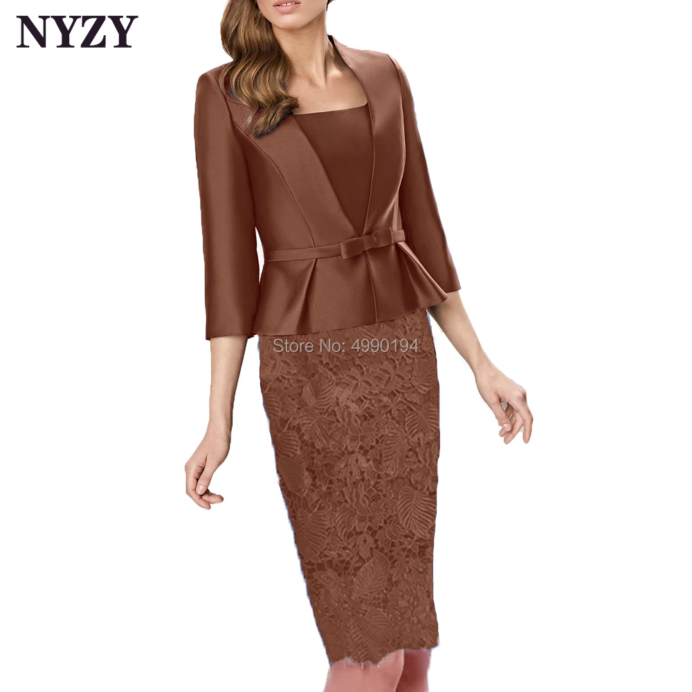 С пиджаком Синий Атлас 2 шт мать невесты платья наряды NYZY M257 vestidos de fiesta de noche церковные костюмы