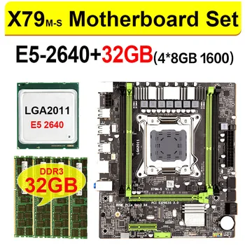 

X79 X79M-S motherboard LGA2011 E5 2640 CPU 4pcs x 8GB = 32GB DDR3 1600Mhz 12800 ECC REG Memory Set M-ATX combos M.2 SSD