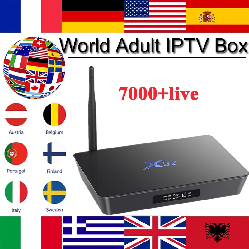 X92 android tv box Европа Франция французский iptv подписка Испания арабский, английский, Бельгия голландский Швеция Италия Польша Великобритания 4k приставка