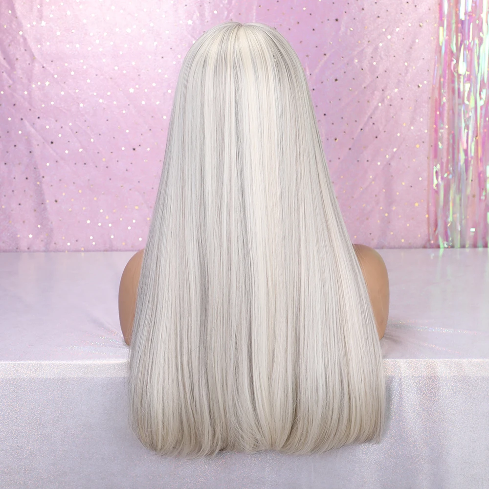EASIHAIR длинные прямые черные до коричневые Ombre синтетические парики с боковой челкой парики для женщин натуральные волосы Glueless Косплей парики