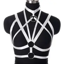 Пояс для тела, Панк Топ, регулируемое нижнее белье, готическое, танцевальное, для вечеринки, для тела, бандаж, бюстгальтер, аксессуар, открытое, для тела, бюстье, белое
