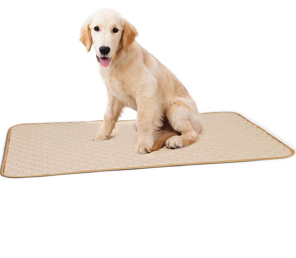 Washable Dog Pet Diaper Mat Urine Absorbent Environment Protect Diaper Mat Waterproof Training Pad Dog Car Seat Cover - Цвет: Beige