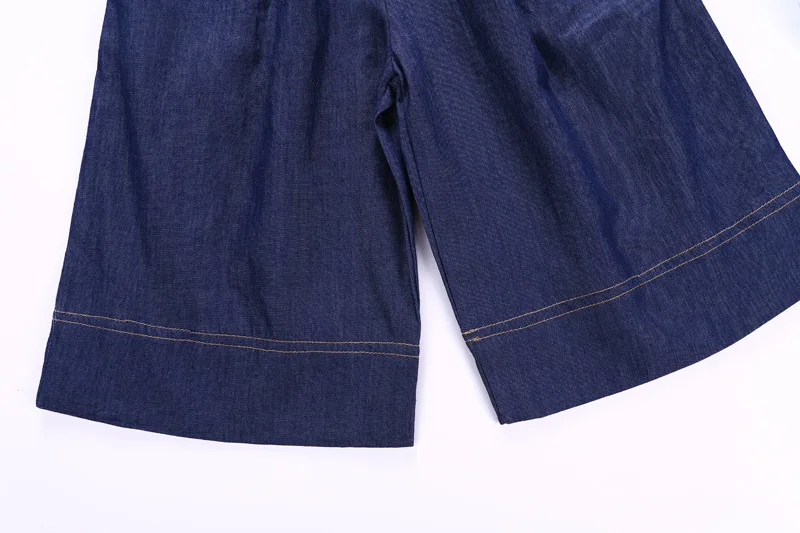 New Style Girls Thin Jeans Autumn Clothing Korean-style Mercerized Jeans Loose Pants Versitile Fashion Capri Culottes