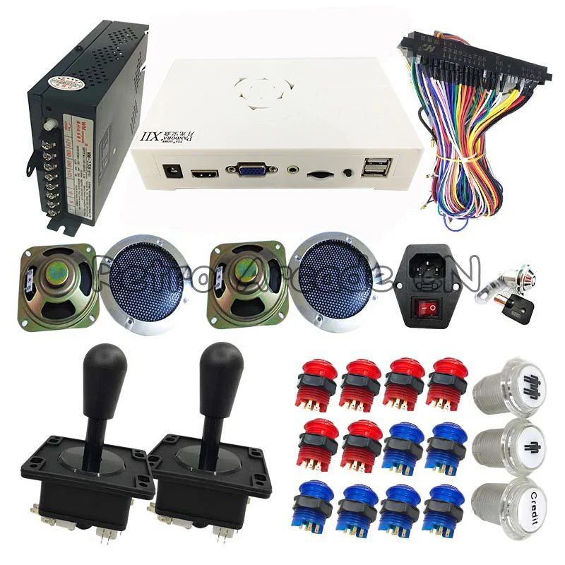 DIY Jamma полный комплект 3D Pandora Arcde Game XII 3188 в 1 с 53 шт. 3D игры светодиодный кнопочный джойстик для аркадных видеоигр