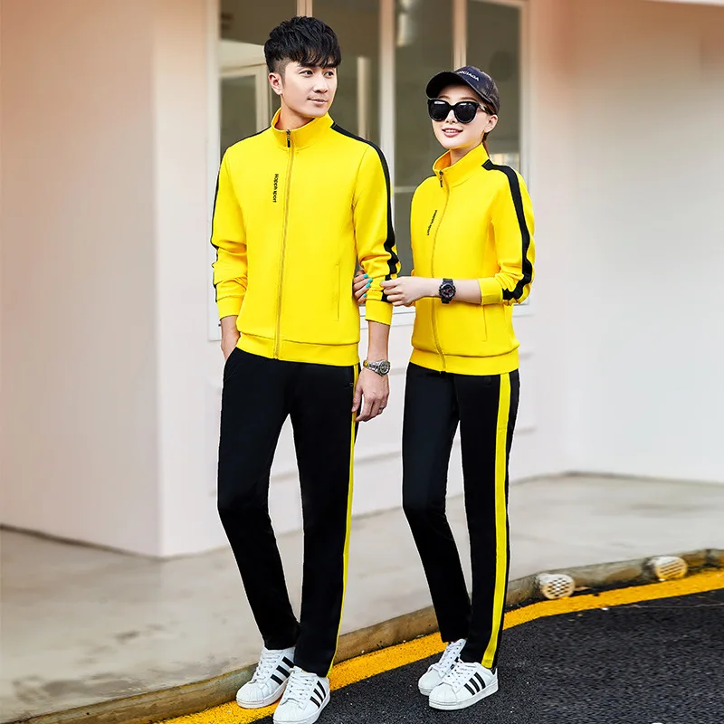 

Couples Sports Set Spring And Autumn 2019 New Style Leisure Sports Suit Men's Hoodie Running Sports Clothing Coat