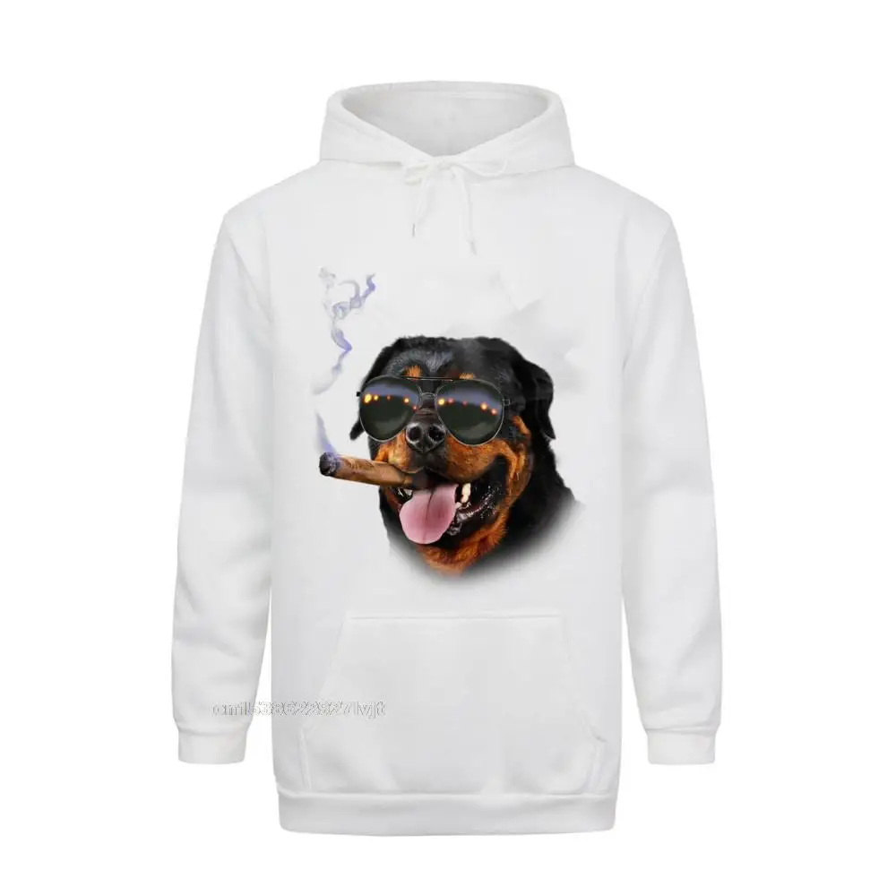 Unique 2021 Discount Men T Shirts O Neck Short Sleeve 100% Cotton Tees cosie T Shirt Wholesale T-Shirt Rottweiler with Cigar Wearing Aviator Sunglass Dog_22 white