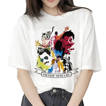 

Freddie Mercury t shirt hip hop women fashion streetwear tshirt clothes vintage harajuku ulzzang t-shirt Graphic 90s female tops