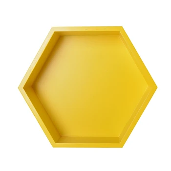 

Nordic Style Nursery Kids Room Decoration Shelf Wooden Hexagon Shelves for Baby Child Bedroom Decoration Yellow