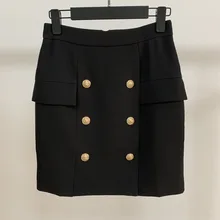 Продукт Новая Европейская и американская черная профессиональная одежда двубортная металлическая пряжка со львом сумка бедра юбка сексуальная мода кто