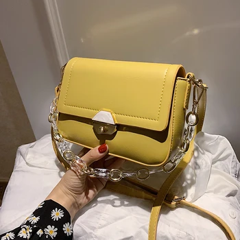 

Solid color Flap bag Chain Tote bag 2020 Fashion New High-quality Leather Women's Designer Handbag Travel Shoulder Messenger Bag