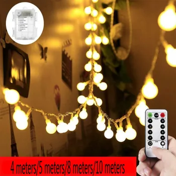 

8M 80 LED Christmas Festival Tree Garden Home Party Lights Controllable String Light Battery Box Remote Control White Ball Light