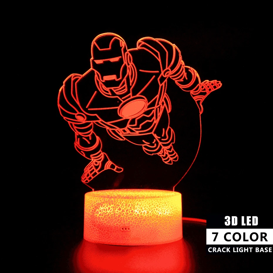 Marvel Legends 3d Table Lamp Party Decoration Avengers Endgame Figure Iron Man Nightlight Sleep Projection Lamp