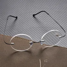 Ретро круглая Ультралегкая память из титанового сплава для чтения оправа без стекол эластичность пресбиопические Рецептурные очки+ 1,0+ 1,5+ 2