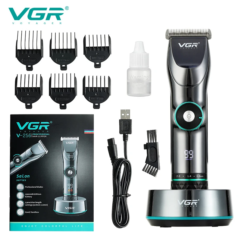 VGR 256 Hair Clipper Professional Personal Care Digital Display Variable Speed Trimmer For Men  Barber Clippers V256 5