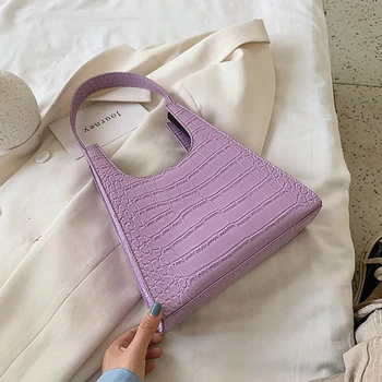 

Crocodile Pattern Small PU Leather Armpit Bag For Women 2020 Summer Shoulder Handbags Lady Simple Hand Bag Beautiful